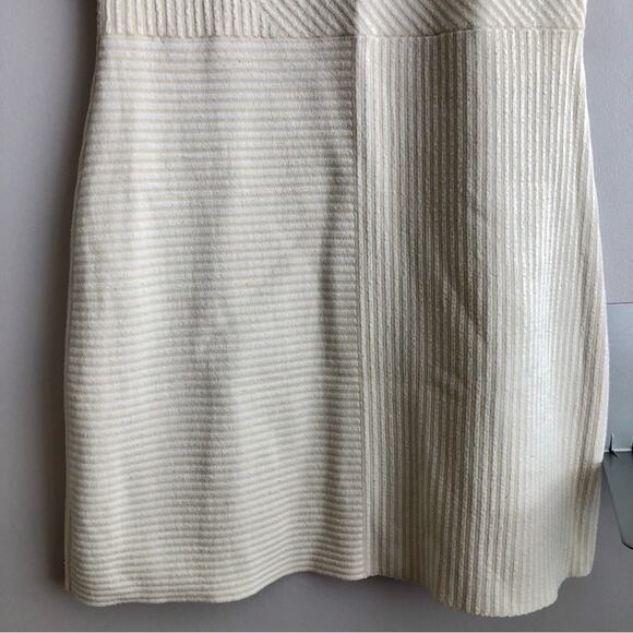 THEORY Irelia Geometic-Knit Sleeveless Ivory White Dress Women's Size M - Picture 8 of 11